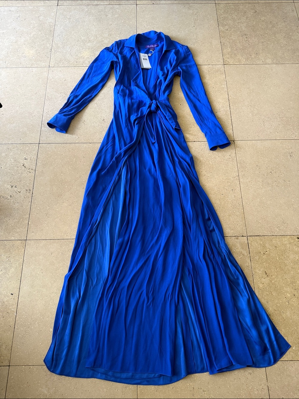 Ralph Lauren Purple Label Electric Blue Wrap Jumpsuit